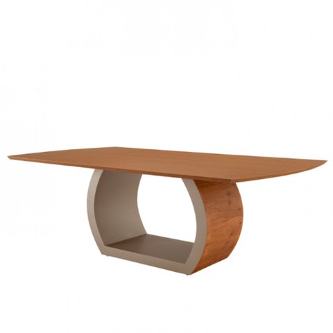 Mesa para Sala de Jantar Ellis 220cm Madeira Tampo Barril Laminado Moderna Mobília