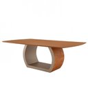 Ver imagem 1 de Mesa para Sala de Jantar Ellis 220cm Madeira Tampo Barril Laminado Moderna Mobília