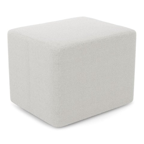 Puff Decorativo Living Yumi Retangular 60cm Bouclê Off White - Abmaza