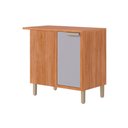 Ver imagem 1 de Balcão de Cozinha Modulado C/ Tampo Eloise Nicho de Canto C/ 1 Porta 92cm Cinamomo/platina - Mgm