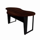 Ver imagem 2 de Mesa Escrivaninha Orgânica Linear 173cm x 94cm Pés Metal para Escritório Home Office F5 Corporate Marrom Louro Preto com