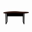 Ver imagem 4 de Mesa Escrivaninha Orgânica Linear 173cm x 94cm Pés Metal para Escritório Home Office F5 Corporate Marrom Louro Preto com