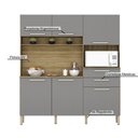 Ver imagem 5 de Armario de Cozinha Compacta 6 Portas 2 Gavetas Montesa - Freijó/gris