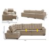 Sofá de Canto Retrátil e Reclinável com Molas 3,40x2,00 Esq Berlim Suede Bege Mirra Decor - 2