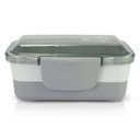 Ver imagem 3 de Kit Bolsa Térmica Pote Marmita 950ml Garrafa 550ml e Porta Talheres Joy Cinza