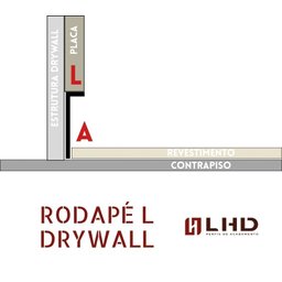 Perfil Rodapé Invertido, Mod "l", Alumínio Epóxi Branco Fosco , 13 X 40 X 3000 Mm - 6