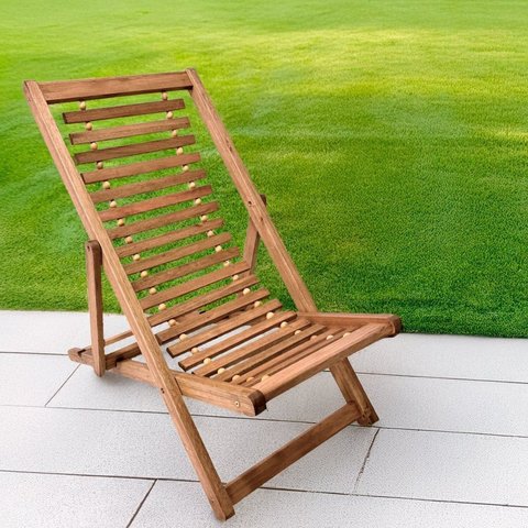 Espreguiçadeira de Madeira e Fios de Aço Maju