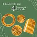 Ver imagem 3 de Descanso de Panela Protetor de Mesa em Madeira Kit com 4