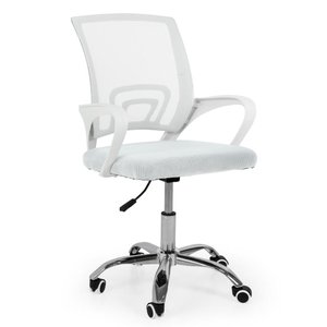 Cadeira Secretária Office em Tela Mesh Base Giratória - Cor Branco