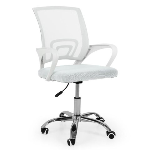 Cadeira Secretária Office em Tela Mesh Base Giratória - Cor Branco