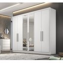 Ver imagem 2 de Guarda Roupa Casal com Espelho 6 Portas 8 Gavetas - Rizon-Branco - Móveis Novo Horizonte