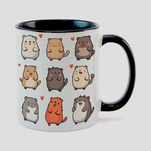 Caneca Branca com Interna Preta Y5 Capivaras Expressões Coloridas 2