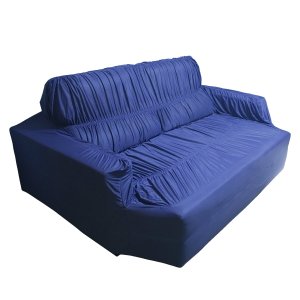 Capa Sofá Retrátil 3 Lugares 2,30 X 1,10metros Elasticada 100% Poliéster Azul