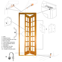 Kit Ferragens p/ Porta Camarão Completo 70cm Natural - Alfer - 2