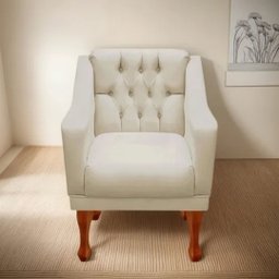 Poltrona Decorativa Resistente Recepção Grécia - Dritex:suede Bege - 1