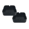 Kit 2 Cinzeiro de Silicone Quadrado Não Queima Não Quebra Resistente em Borracha Cor: Preto - 1