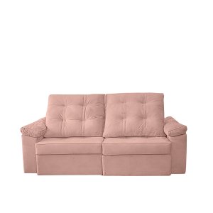 Sofá Sevilha Retrátil 3 Lugares Rose - Meu Estofado Sofá Retrátil 3 Lugares Sevilha Sala, Quarto, Re