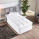 Ver imagem 1 de Protetor Colchão Pillow Top Premium Solteiro Micropercal 200 Fios Macio Camada Proteção - Branco