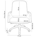 Ver imagem 6 de Kit Cadeira de Escritório Giratória e 2 Cadeiras Fixas Preta Magno P03 Vinil Cinza - Lyam Decor