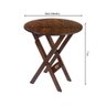 Mesa Madeira Redonda 68cm Diametro Dobravel com 2 Cadeiras Liso / Mel - 3