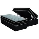Ver imagem 1 de Cama Box Baú Solteiro: Colchão Molas Superpocket Ensacadas Ortobom Elegant + Base Crc Suede Black
