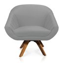 Ver imagem 4 de Kit 01 Namoradeira 02 Lugares e 02 Poltronas Giratória Giovana Suede Base Madeira Mm30 D’Rossi