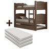 Beliche Solteiro MDF Com Cama Auxiliar E 3 Colchões Chocolate Framar - 2