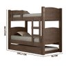 Beliche Solteiro MDF Com Cama Auxiliar E 3 Colchões Chocolate Framar - 4