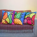 Ver imagem 6 de Kit com 3 Capas para Almofadas Decorativas Frutas Coloridas
