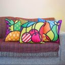 Ver imagem 2 de Kit com 3 Capas para Almofadas Decorativas Frutas Coloridas