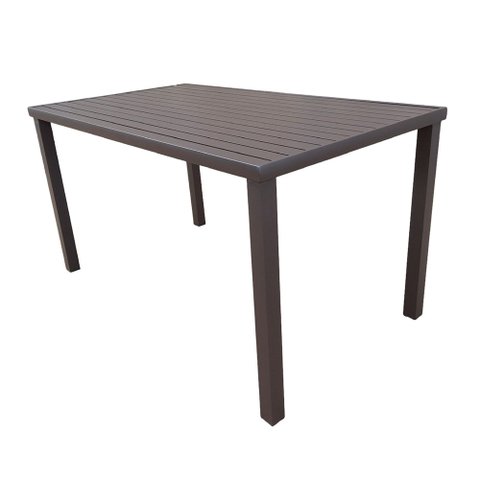 Mesa Tampo Ripado Retangular 1.20x0.80m Alumínio Marrom