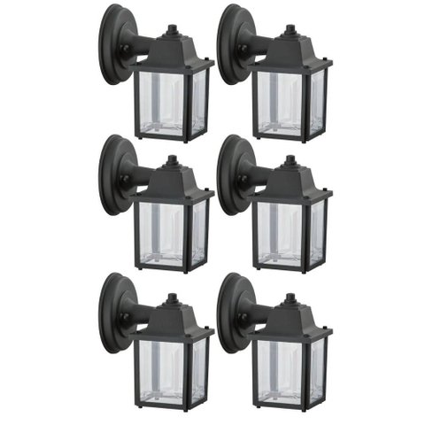 Jogo 6 Arandelas Clássicas Vintage Retro Grega Preta Luminária E27 Bivolt Jardim Muro Dital