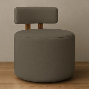 Poltrona Decorativa Organica Almyra - Tecido Boucle - Marrom