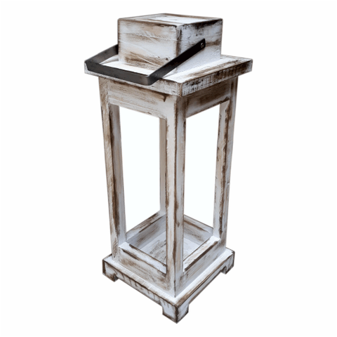 Lanterna Marroquina em Madeira Rustica Pintura Patina