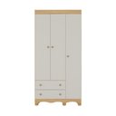 Ver imagem 4 de Guarda-roupa Infantil 92cm 3 Portas e 2 Gavetas Dengo Multimóveis Mp4437 Madeirado/off White