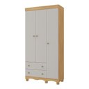 Ver imagem 2 de Guarda-roupa Infantil 92cm 3 Portas e 2 Gavetas Dengo Multimóveis Mp4437 Madeirado/off White