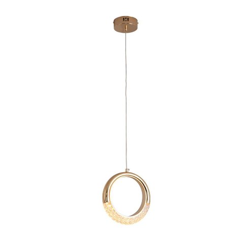 Lustre Pendente Dourado Led 4w 3000k Mezzo 21cm Moderno Bivolt