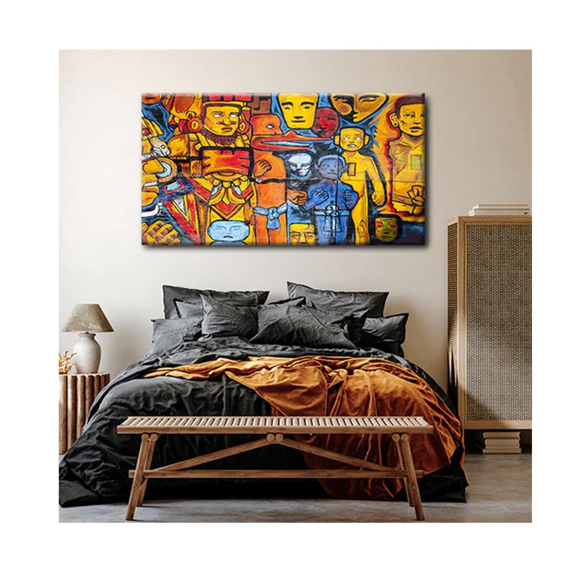 Quadro Abstratos e Geométricos Art Funky c/ Moldura Prata e Vidro:120 x 80 cm - 3