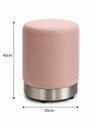 Ver imagem 2 de Puff com Rodapé Prata Rosa Linho - Let Móveis