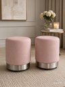 Ver imagem 4 de Puff com Rodapé Prata Rosa Linho - Let Móveis