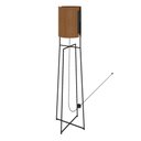 Ver imagem 1 de Luminária Sicília Cupula Cor Amendoa com Base Metal Preta 161 Cm - 63598