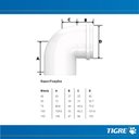 Ver imagem 4 de Joelho De 90° Graus PVC Branca Para Canos De Água De Esgoto De 2” Polegadas DN 50mm Tigre