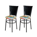 Ver imagem 1 de 2 Cadeiras Pretas para Cozinha Hawai Preta com Assento Floral Cor:happy Hour