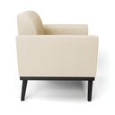 Ver imagem 4 de Kit 2 Poltronas Base de Madeira Fixa Preto Marisa Linho Bege A19 D03 - D'Rossi