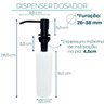 Porta Detergente Dispenser de Embutir Preto Fosco Inox 350ml - 4