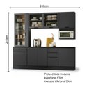Ver imagem 2 de Cozinha Modulada Completa com Tampo 8 Peças 240cm Etna Poliman Móveis