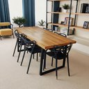 Ver imagem 6 de Mesa de Jantar Industrial Tampo Madeira Maciça 200x80x78cm:tampo de Teca