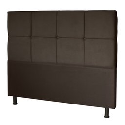 Kit Cabeceira de Cama Box Queen com Recamier Carol 160 cm Suede Marrom - Móveis Mafer Móveis MaferA  - 4