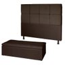 Kit Cabeceira de Cama Box Queen com Recamier Carol 160 cm Suede Marrom - Móveis Mafer Móveis MaferA  - 1