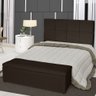 Kit Cabeceira de Cama Box Queen com Recamier Carol 160 cm Suede Marrom - Móveis Mafer Móveis MaferA  - 5